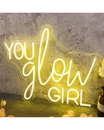 You Glow Girl Yellow Custom Neon Sign