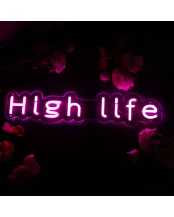 High Life Purple Neon Sign
