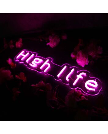 High Life Purple Neon Sign