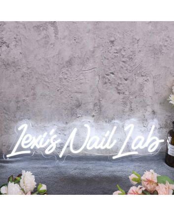 Lexis Nail Lab White Neon Sign