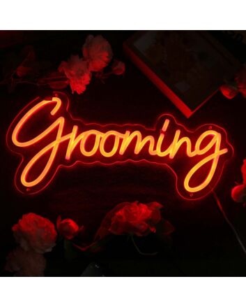 Grooming Orange Neon Sign