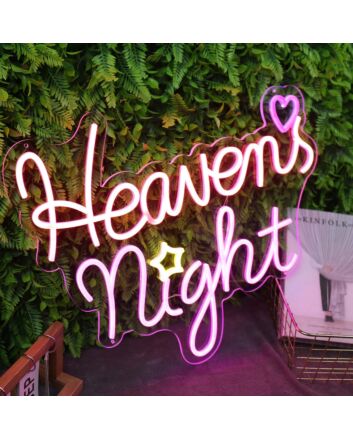 Heavens Night Pink Neon Sign