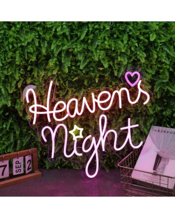 Heavens Night Pink Neon Sign