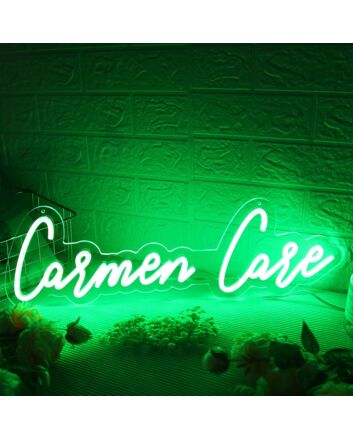 Carmen Care Green Neon Sign
