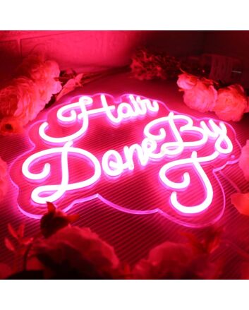 Hair Done By J Red Neon Sign