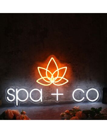 Spa Co With Lotus Custom Neon Sign