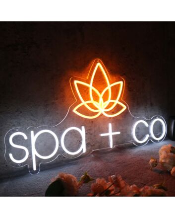 Spa Co With Lotus Custom Neon Sign