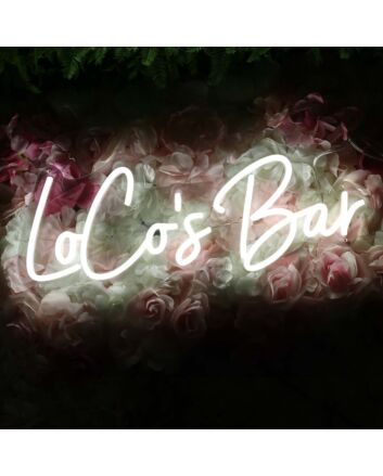 Locos Bar White Neon Sign