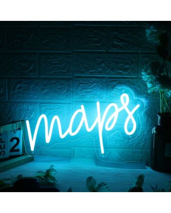 Maps Blue LED Neon Sign