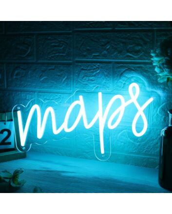 Maps Blue LED Neon Sign