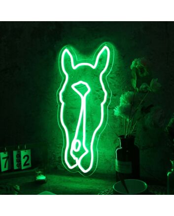 Aesthetic Horse Head Green Neon Sign