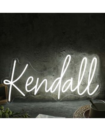 Kendall White LED Neon Sign
