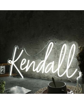 Kendall White LED Neon Sign