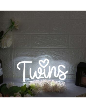 Twins White Neon Sign