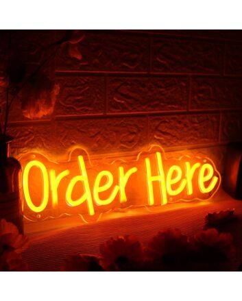 Order Here Orange Neon Sign