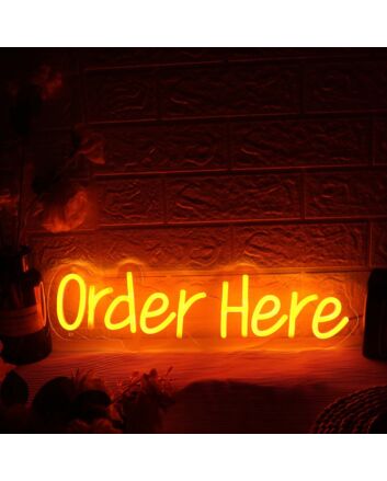 Order Here Orange Neon Sign