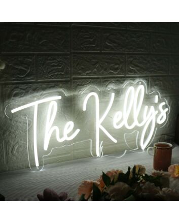The Kellys White Neon Sign