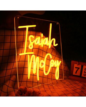 Isaiah Mccoy Orange Neon Sign