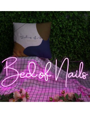 Bed of Nails Purple Neon Sign