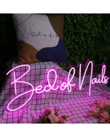 Bed of Nails Purple Neon Sign