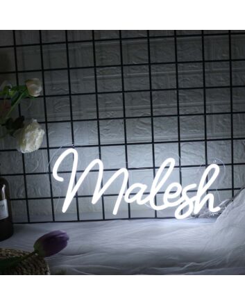 Malesh White Neon Sign