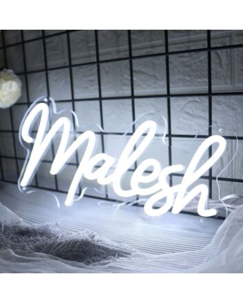 Malesh White Neon Sign