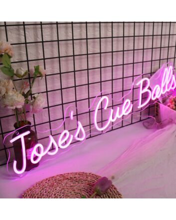 Joses Cue Balls Purple Neon Sign
