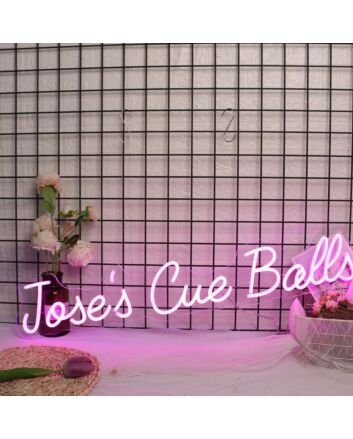 Joses Cue Balls Purple Neon Sign