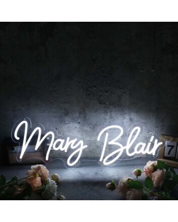 Mary Blair White Neon Sign