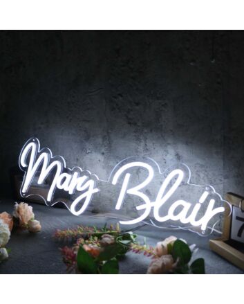 Mary Blair White Neon Sign