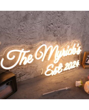 The Myricks EST 2024 Yellow Neon Sign