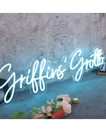 Griffins Grotto Blue Neon Sign