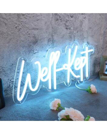 Well Kept Blue Neon Sign