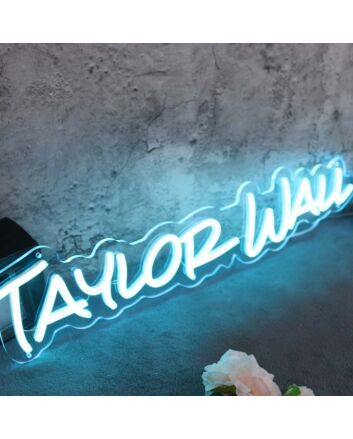 Taylor Wall Blue Neon Sign