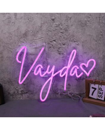 Vayda Purple Neon Sign