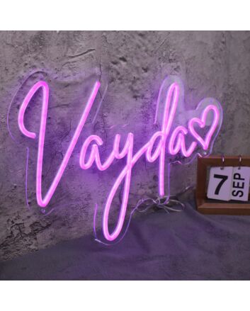 Vayda Purple Neon Sign