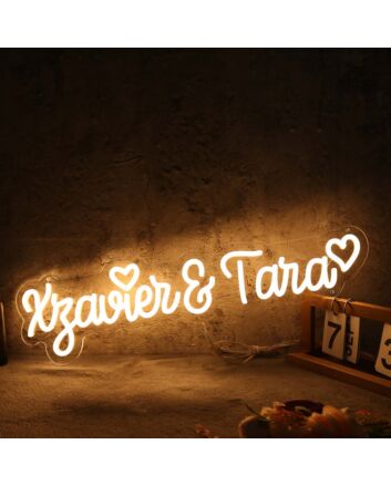 Xyavier And Tara Yellow Neon Sign
