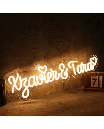 Xyavier And Tara Yellow Neon Sign