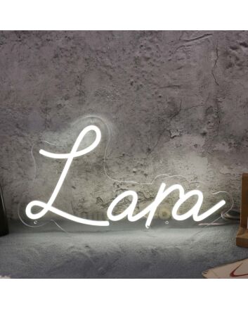 Lara White Neon Sign