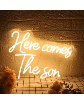 Here Comes The Son Yellow Neon Sign