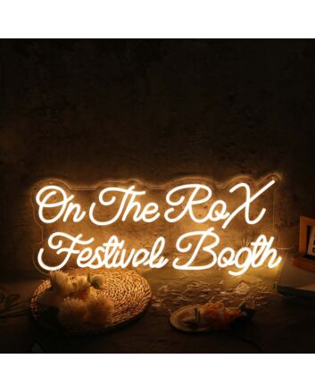 On The Rox Festival Booth Yellow Neon Sign