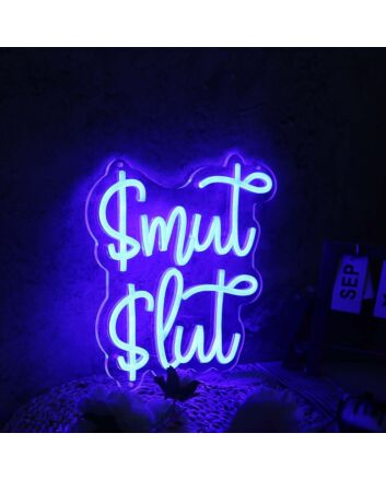 Smut Slut Blue Neon Sign