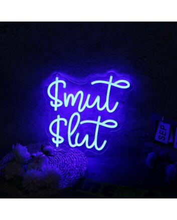 Smut Slut Blue Neon Sign