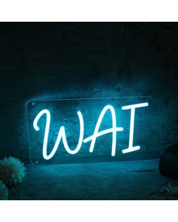 WAI Blue Neon Sign