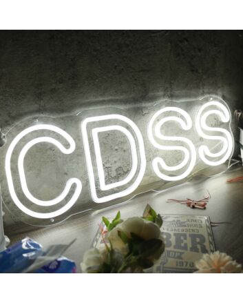 CDSS White Neon Sign