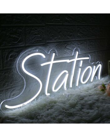 Station White Neon Sign