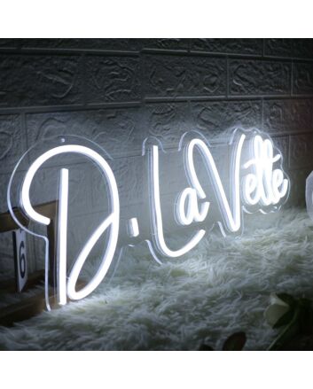 D Lavette White Neon Sign