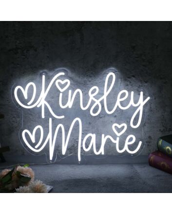 Kinsley Marie White Neon Sign