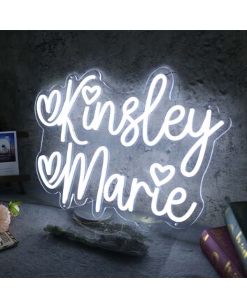 Kinsley Marie White Neon Sign