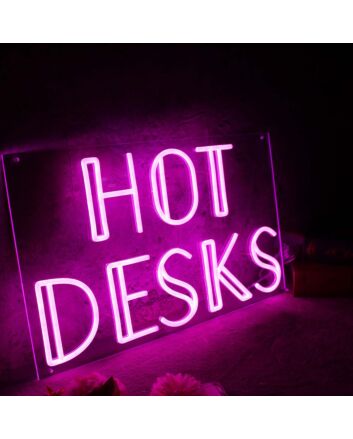 Hot Desks Pink Neon Sign